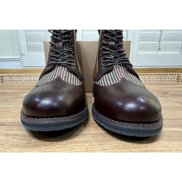 Stacy Adams Oswyn Wingtip Lace Boots Brown Multi Leather Textile Size 10 NWOB main image 4